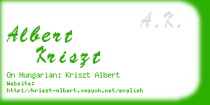 albert kriszt business card